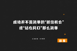 成功就是简单的“抓住机会”或“站在风口”那么简单吗-辰星笔记