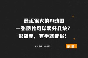 最近很火的ai动图，一张图片可以卖好几块？很简单，有手就能做！-辰星笔记
