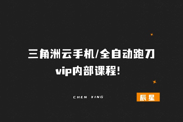 三角洲云手机/全自动跑刀-vip内部课程！-辰星笔记